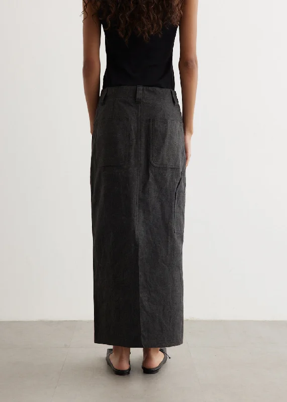 Washed Hard Twist Canvas Skirt