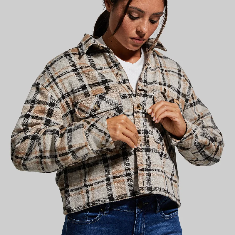 Women's Sherpa Cropped Flannel (Brushwood)