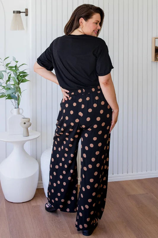 Charlotte Pant Black Tan Spot