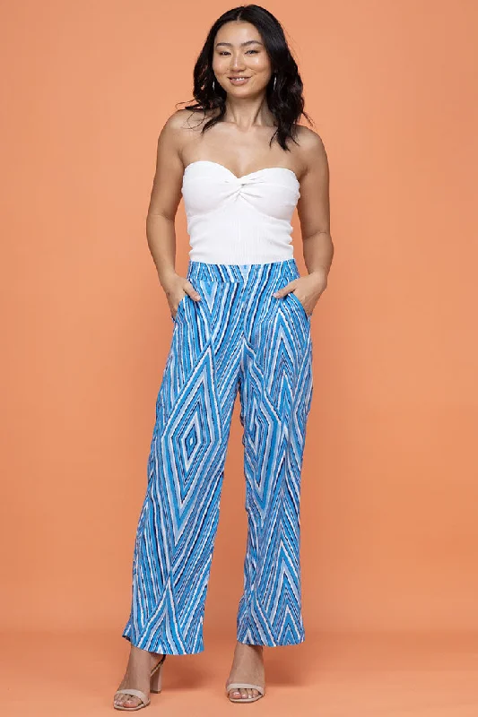 FINAL SALE | Lucille Pants Mimi Print Blue