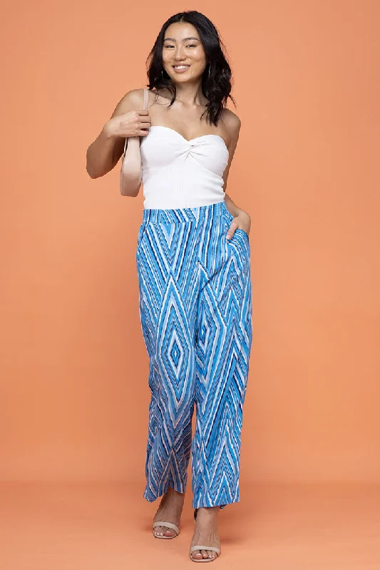 FINAL SALE | Lucille Pants Mimi Print Blue