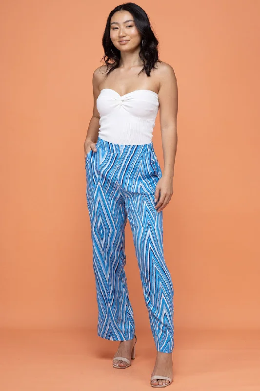 FINAL SALE | Lucille Pants Mimi Print Blue