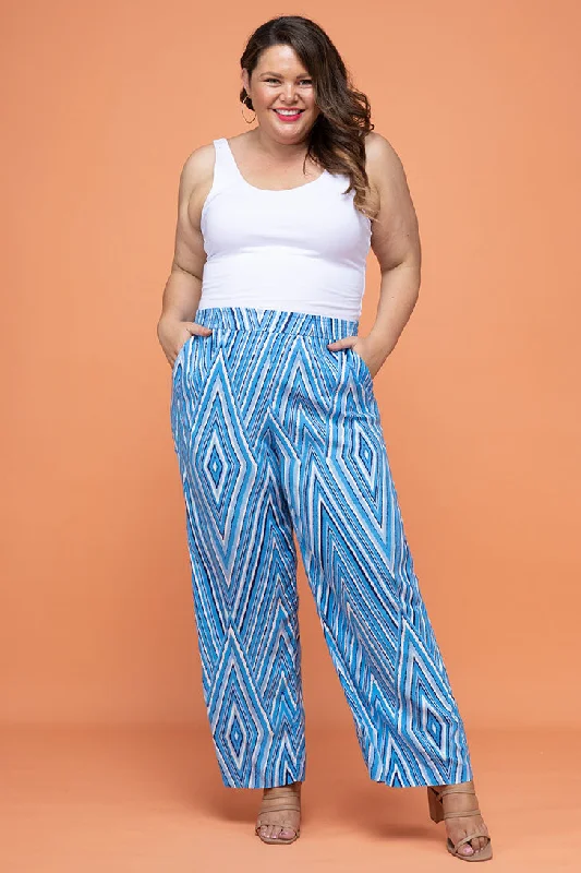 FINAL SALE | Lucille Pants Mimi Print Blue