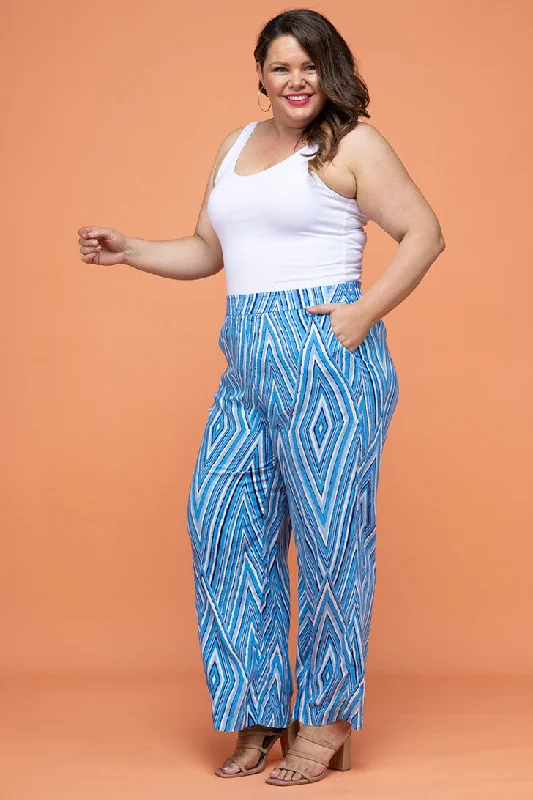 FINAL SALE | Lucille Pants Mimi Print Blue