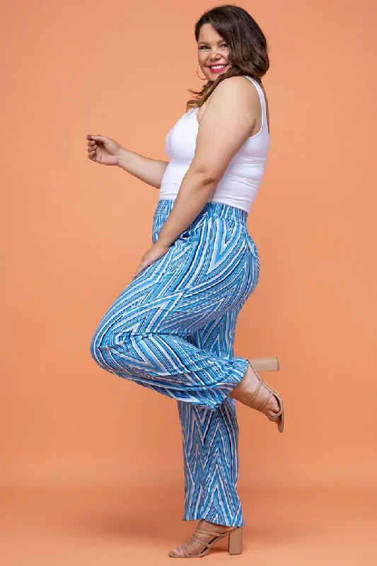 FINAL SALE | Lucille Pants Mimi Print Blue