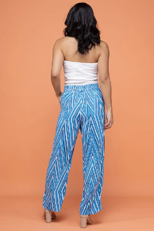 FINAL SALE | Lucille Pants Mimi Print Blue