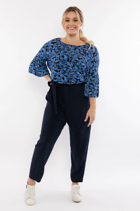 FINAL SALE Melody Pleat Pant in Navy