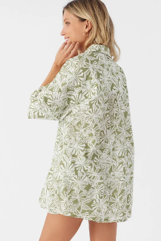 O'Neill Olivia Printed Shirt-Oil Green