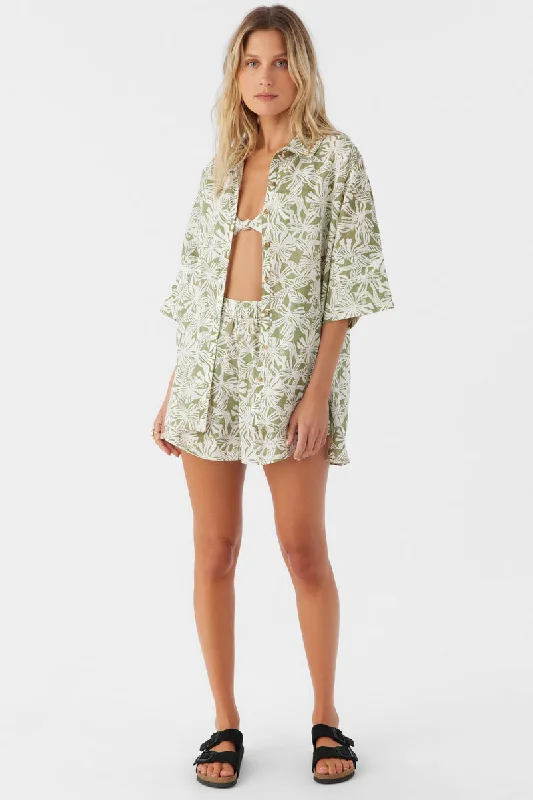 O'Neill Olivia Printed Shirt-Oil Green