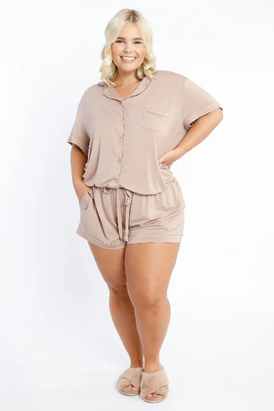 FINAL SALE PJ Short in Dark Beige