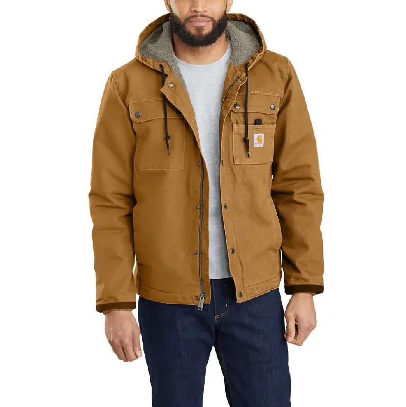 Relaxed Fit Washed Duck Sherpa-Lined Utility Jacket