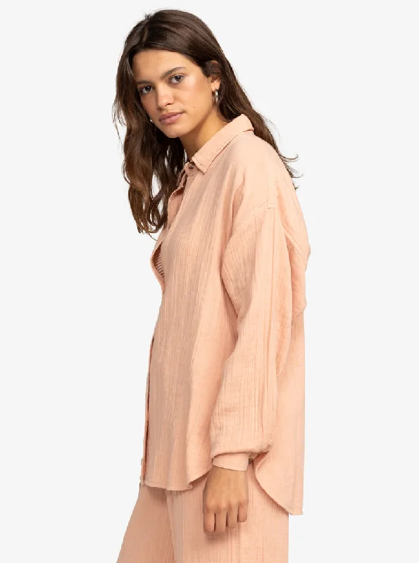 Roxy Morning Time L/S Shirt-Cafe Creme