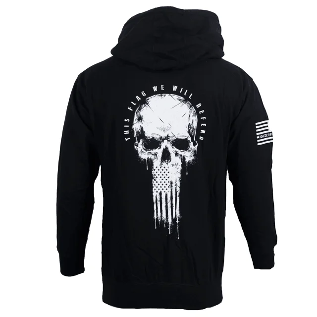 Flag Skull Po Hood - Black