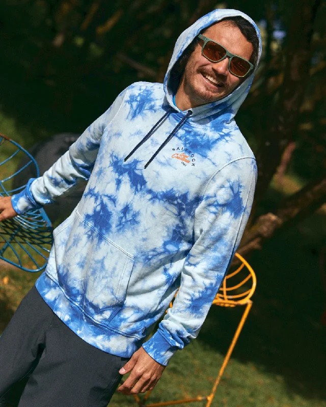 Coastline - Mens Tie Dye Pop Hoodie - Blue