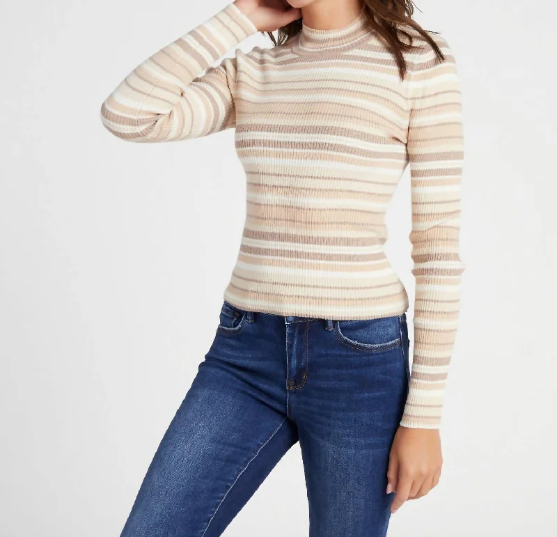 Elyse Top In Cream Stripe