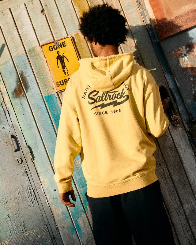 Gas Station - Recycled Mens Pop Hoodie - Yellow