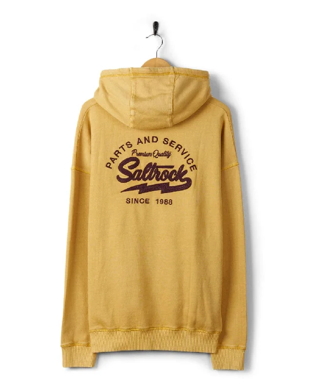 Gas Station - Recycled Mens Pop Hoodie - Yellow