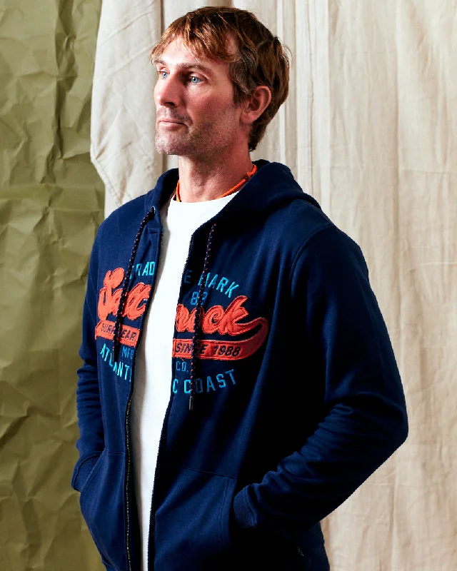 Home Run - Mens Zip Hoodie - Dark Blue