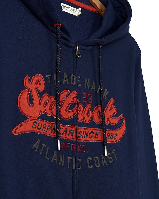 Home Run - Mens Zip Hoodie - Dark Blue