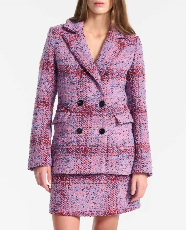 Meadow Tweed Blazer In Violet