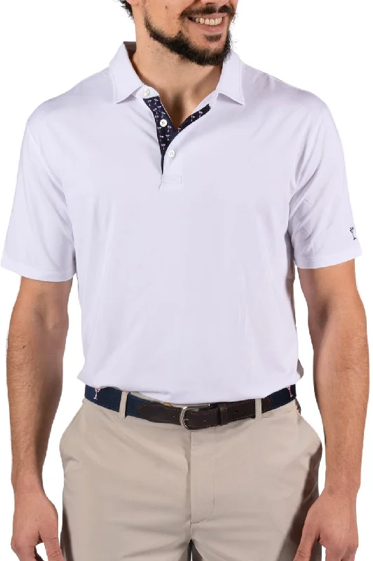 Men's White Sport Polo