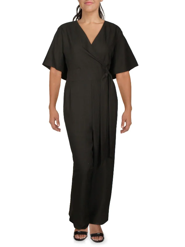 Plus Womens Tie Front w Jumpsuit