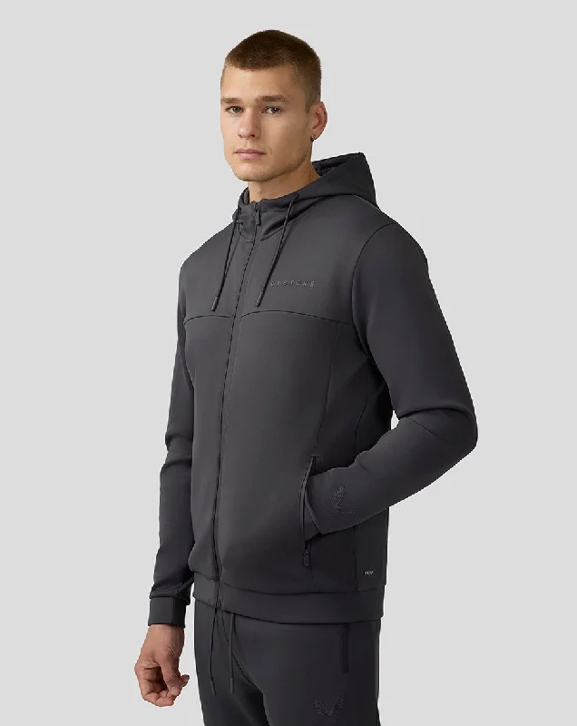 Men’s Scuba Long Sleeve Zip Through Hoodie - Charcoal