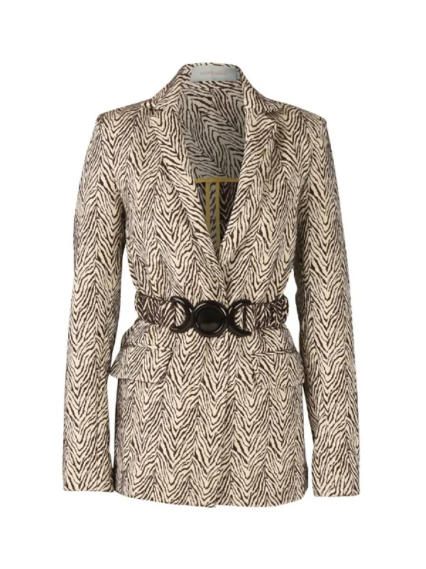 Women's Cuneo Blazer In Brown Zebra