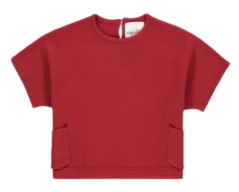 Women's Fiona Short Sleeve Sweater In Burgundy