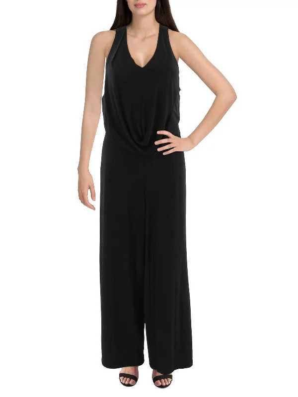 Womens Matte Jersey Halter Jumpsuit