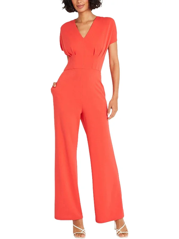 Womens Pleated Polyester Jumpsuit