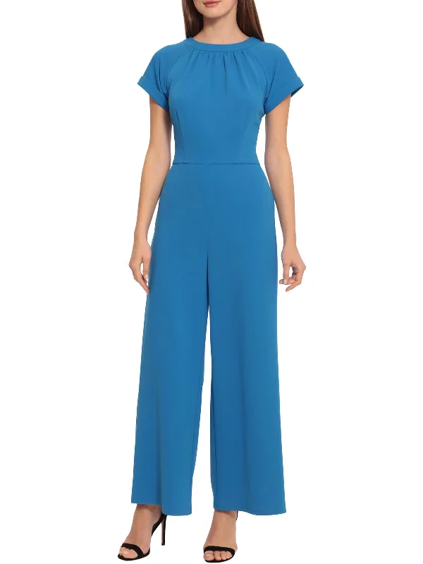 Womens Pleated V-Back Jumpsuit