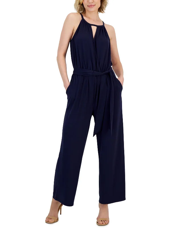 Womens Surplice Knit Jumpsuit