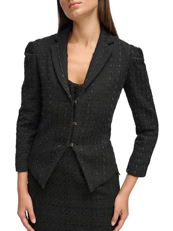 Womens Tweed Suit Separate Two-Button Blazer